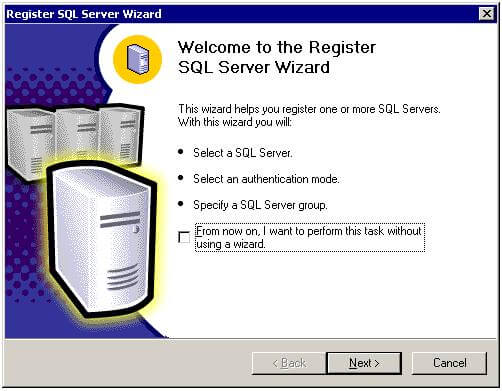 Connect Microsoft SQL 2000 Database by Using Enterprise Manager