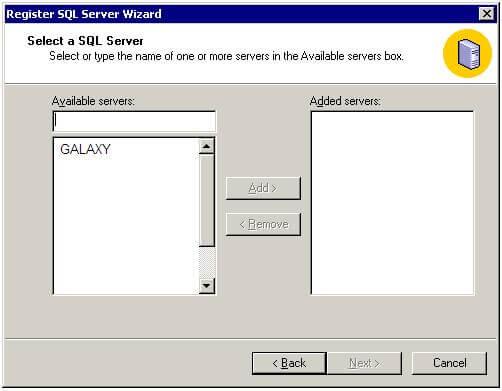 Connect Microsoft SQL 2000 Database by Using Enterprise Manager