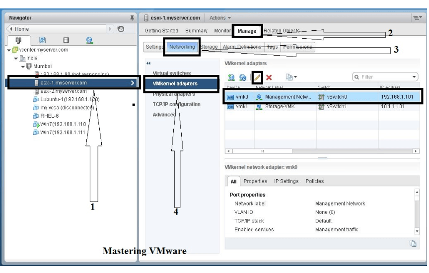 enable vMotion Traffic on VMkernel