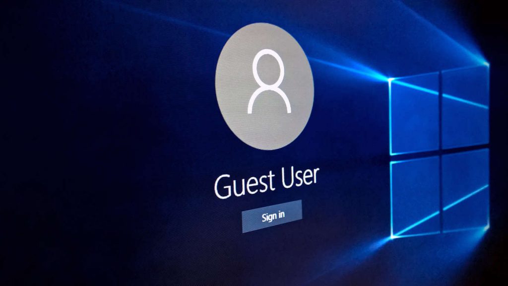 windows 10 login guest